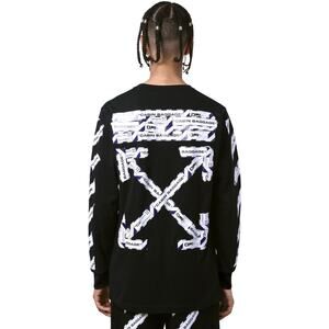 Nwot OFF WHITE VIRGIL ABLOH Top Men M Black White Graphic Airplane Long-Sleeve